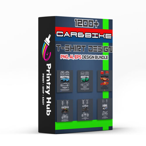 Printzy Hub 1200+ Bike & Car PNG T-Shirt Print Design